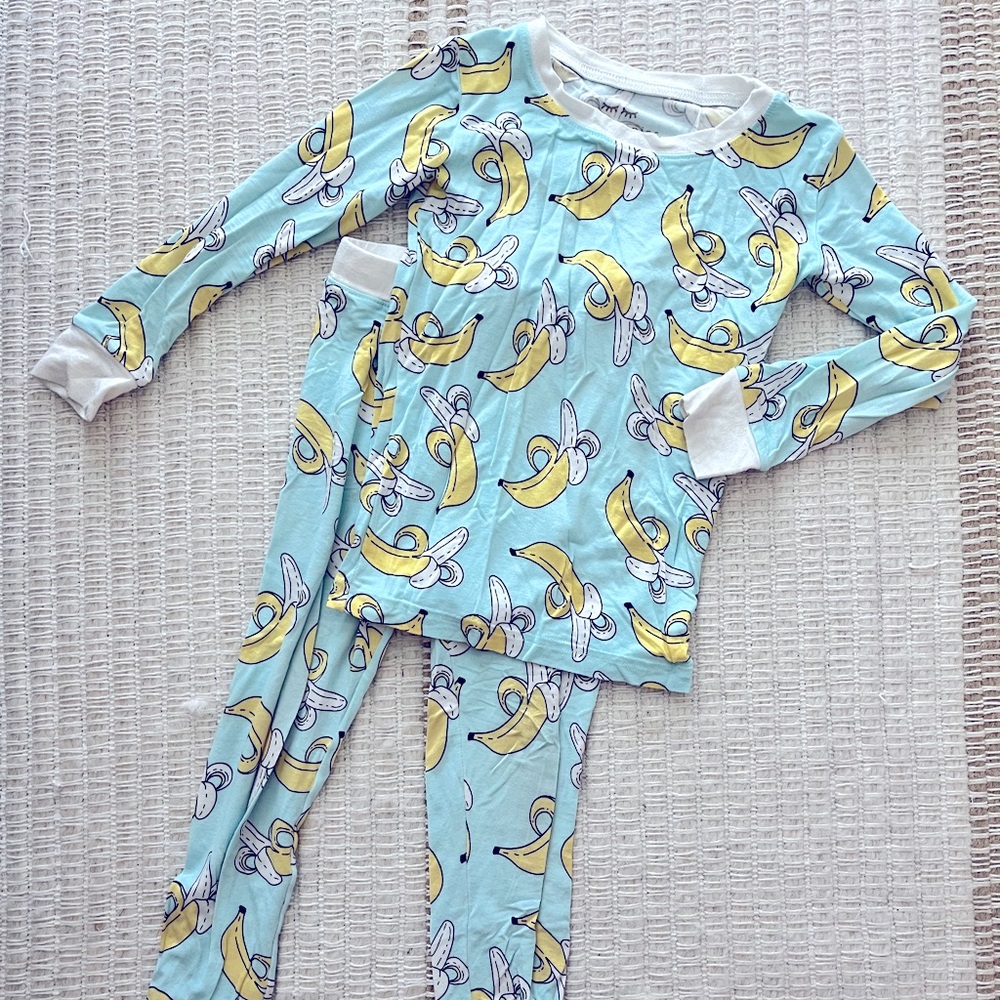 Little Sleepies Blue and Yellow Banana Pajama Set